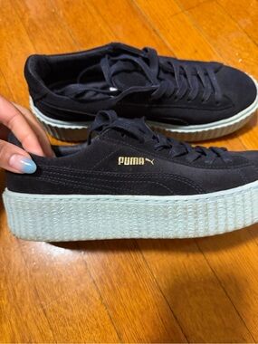 Puma Platform Suede Sneaker - navy blue with light blue (Rihana sneakers)